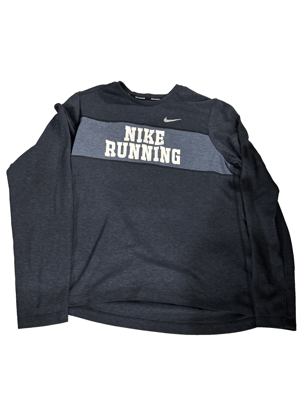 Nike Mens Shirt Dri Fit Running Long Sleeve Medium Gray